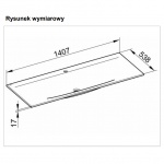 Keuco Edition 11 Umywalka ceramiczna 140,5 cm, 1-otworowa 31160311401