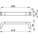 Keuco Edition 300 Reling na ręcznik 600 mm, Chrom 30001010600