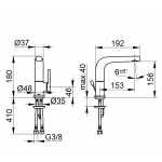 Keuco Edition 400 Bateria Umywalkowa jednouchwytowa 150 bez korka, Chrom 51505010100