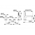 Keuco Edition 400 Bateria wannowa 4-otworowa na brzegu wanny, Chrom 51530010200