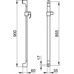 Keuco Edition 400 Drążęk prysznicowy 900 mm, Chrom 51585010900
