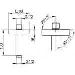 Keuco Elegance Ramię prysznica 100 mm, Chrom 53089010102