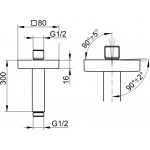 Keuco Elegance Ramię prysznica 300 mm, Chrom 53089010302