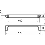 Keuco Elegance Reling na ręcznik 600 mm, Chrom 11601010600
