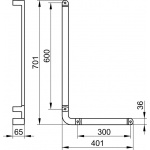 Keuco Elegance Uchwyt ścienny 90° prawy, 701x401 mm, Chrom 31606010601