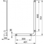 Keuco Elegance Uchwyt ścienny 90° lewy, 701x401 mm, Chrom 31606010602
