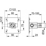 Keuco IXMO Funkcyjny zestaw podtynkowy do jednouchwytowych baterii umywalkowych 59916000075