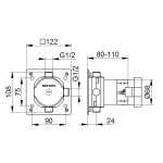 Keuco IXMO Funkcyjny zestaw podtynkowy dla trzydrożnego zaworu przestawnego z przyłączem węża DN 15, 59548000170