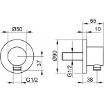 Keuco IXMO Przyłącze kątowe węża, Chrom 59547010001