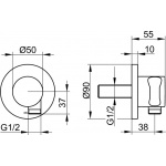 Keuco IXMO Przyłącze kątowe węża z uchwytem słuchawki prysznicowj, Chrom 59592010001