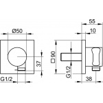 Keuco IXMO Przyłącze kątowe węża z uchwytem słuchawki prysznicowj, Chrom 59592010002
