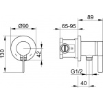 Keuco IXMO SOLO Bateria jednouchwytowa podtynkowa z przyłączem węża, Chrom 59552019521