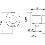 Keuco IXMO SOLO Bateria jednouchwytowa podtynkowa z przyłączem węża, Chrom 59552019501