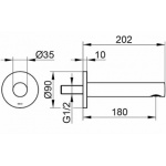 Keuco IXMO Wylewka wanowa, 202 mm Chrom 59545010101