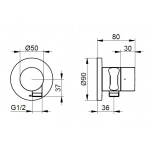 Keuco IXMO Zawór dwudrożny odcinająco-przestawny podtynkowy z przyłączem węża i uchwytem słuchawki prysznicowej DN 15, Chrom 59557010201