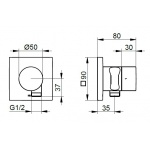 Keuco IXMO Zawór dwudrożny odcinająco-przestawny podtynkowy z przyłączem węża i uchwytem słuchawki prysznicowej DN 15, Chrom 59557010202