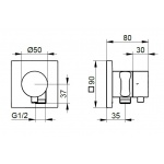 Keuco IXMO Zawór dwudrożny odcinająco-przestawny podtynkowy z przyłączem węża i uchwytem słuchawki prysznicowej DN 15, Chrom 59557011202