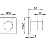 Keuco IXMO Zawór dwudrożny przestawny podtynkowy DN 15, Chrom 59556010002