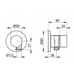 Keuco IXMO Zawór dwudrożny przestawny podtynkowy z przyłączem węża i uchwytem słuchawki prysznicowej DN 15, Chrom 59556011201