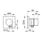 Keuco IXMO Zawór dwudrożny przestawny podtynkowy z przyłączem węża i uchwytem słuchawki prysznicowej DN 15, Chrom 59556010202