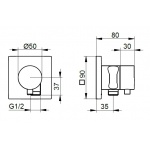 Keuco IXMO Zawór dwudrożny przestawny podtynkowy z przyłączem węża i uchwytem słuchawki prysznicowej DN 15, Chrom 59556011202