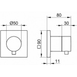Keuco IXMO Zawór odcinające podtynkowy, Chrom 59541011002