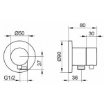 Keuco IXMO Zawór podtynkowy odcinający z przyłączem węża DN 15, Chrom 59541011101