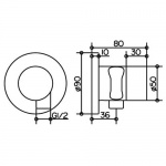 Keuco IXMO Zawór podtynkowy odcinający z przyłączem węża i uchwytem słuchawki prysznicowej DN 15, Chrom 59541010201