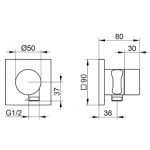 Keuco IXMO Zawór podtynkowy odcinający z przyłączem węża i uchwytem słuchawki prysznicowej DN 15, Chrom 59541010202