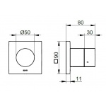 Keuco IXMO Zawór trzydrożny przestawny podtynkowy DN 15, Chrom 59548010002