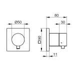 Keuco IXMO Zawór trzydrożny przestawny podtynkowy DN 15, Chrom 59548011002