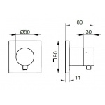 Keuco IXMO Zawór trzydrożny odcinająco-przestawny podtynkowy DN 15, Chrom 59549011002