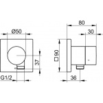 Keuco IXMO Zawór trzydrożny przestawny podtynkowy z przyłączem węża DN 15, Chrom 59548010102
