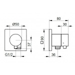 Keuco IXMO Zawór trzydrożny przestawny podtynkowy z przyłączem węża DN 15, Chrom 59548011102