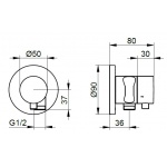 Keuco IXMO Zawór trzydrożny przestawny podtynkowy z przyłączem węża i uchwytem słuchawki prysznicowej DN 15, Chrom 59548011201