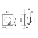 Keuco IXMO Zawór trzydrożny przestawny podtynkowy z przyłączem węża i uchwytem słuchawki prysznicowej DN 15, Chrom 59548010202