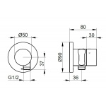 Keuco IXMO Zawór trzydrożny odcinająco-przestawny podtynkowy z przyłączem węża i uchwytem słuchawki prysznicowej DN 15, Chrom 59549010201