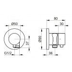 Keuco IXMO Zawór trzydrożny odcinająco-przestawny podtynkowy z przyłączem węża i uchwytem słuchawki prysznicowej DN 15, Chrom 59549011201