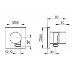 Keuco IXMO Zawór trzydrożny odcinająco-przestawny podtynkowy z przyłączem węża i uchwytem słuchawki prysznicowej DN 15, Chrom 59549010202