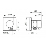 Keuco IXMO Zawór trzydrożny odcinająco-przestawny podtynkowy z przyłączem węża i uchwytem słuchawki prysznicowej DN 15, Chrom 59549011202