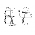 Keuco MOLL Bateria umywalkowa jednouchwytowa 100, bez korka, Chrom 52704010100