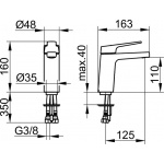 Keuco MOLL Bateria umywalkowa jednouchwytowa 120, bez korka, Chrom 52702010100