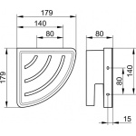 Keuco Moll Koszyk prysznicowy narożny, Chrom 12757010000