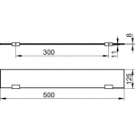 Keuco Moll Szklana półka z mocowaniami 500 mm, Chrom 12710015500