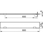 Keuco Moll Szklana półka z mocowaniami 800 mm, Chrom 12710015800