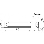 Keuco Moll Wieszak na ręcznik 340 mm, Chrom 12719010000