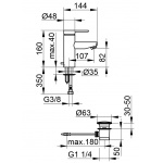 Keuco Plan Blue Bateria umywalkowa jednouchwytowa 90, z korkiem, Chrom 53902010000