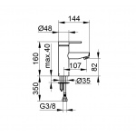 Keuco Plan Blue Bateria umywalkowa jednouchwytowa 90, bez korka, Chrom 53902010100