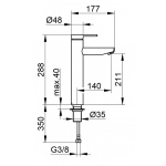 Keuco Plan Blue Bateria umywalkowa jednouchwytowa 210, bez korka, Chrom 53902010103