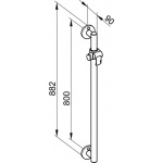 Keuco Plan Care Drążęk prysznicowy 882 mm, Chrom 34912010800